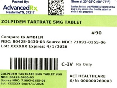 Zolpidem Tartrate 5mg 80425-0430-03.jpg Zolpidem Tartrate 5mg #90 - Zolpidem Tartrate 5mg 80425 0430 03